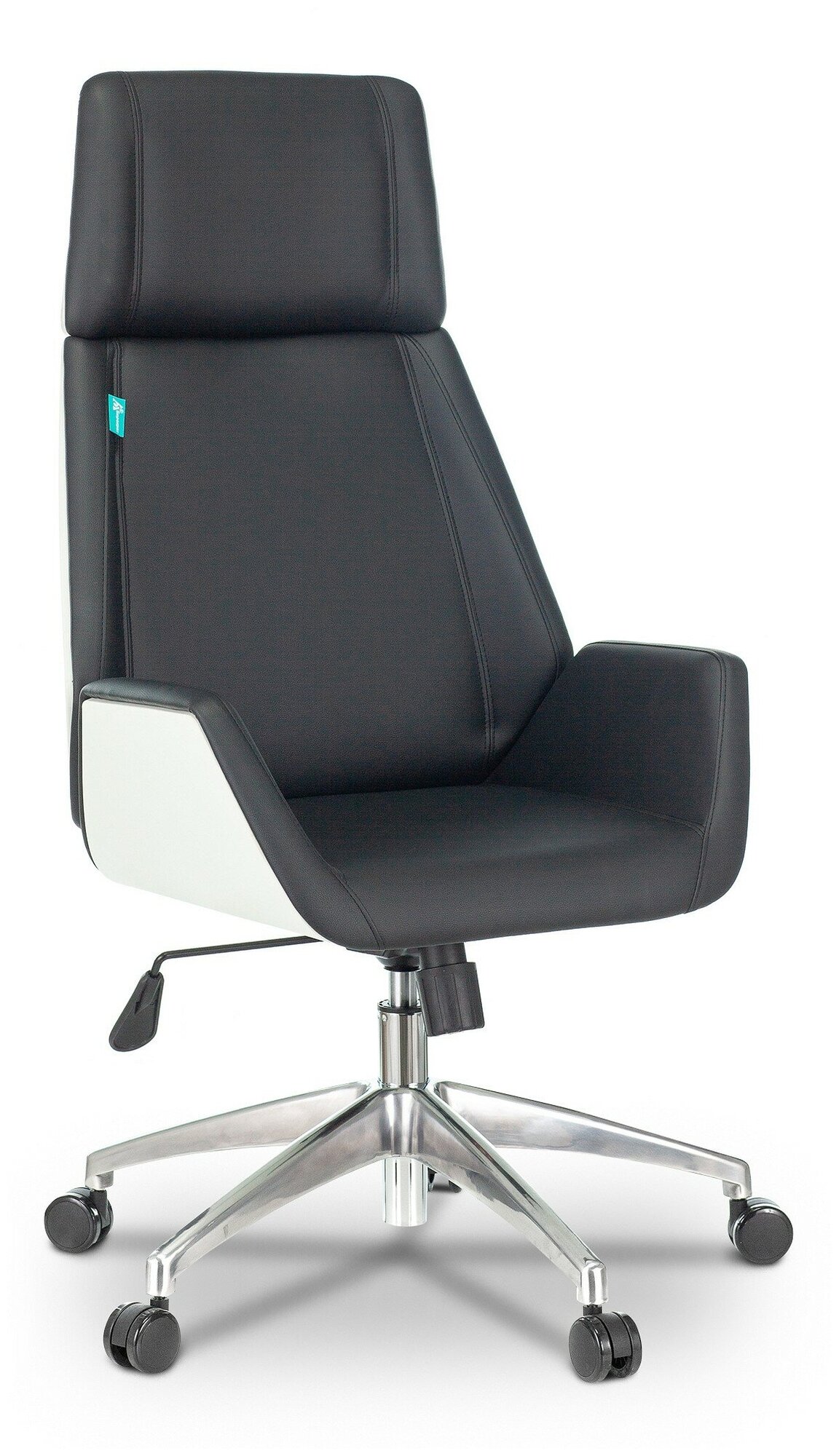 Кресло руководителя Бюрократ _OPTIMUM/WH/BLACK черный искусственная кожа крестовина алюминий (пластик белый)