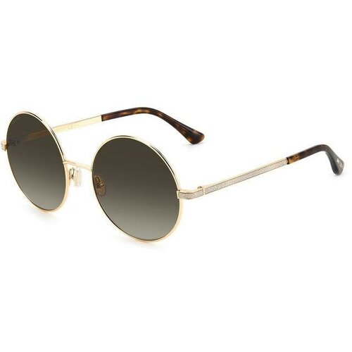 Солнцезащитные очки Jimmy Choo, круглые, оправа: металл, для женщин, коричневый