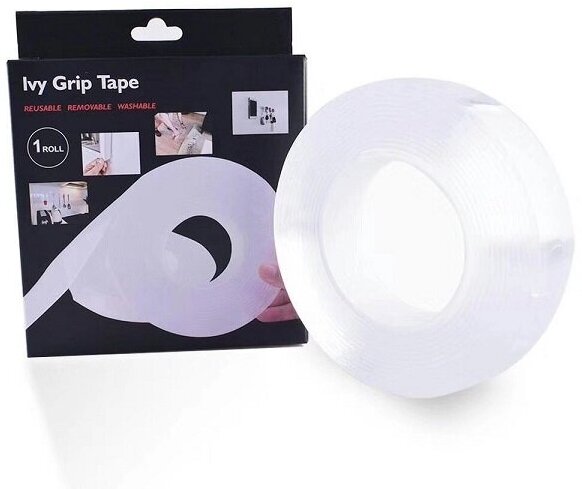 Многоразовая крепежная лента Ivy Grip Tape 3м (Прозрачный) - фотография № 1