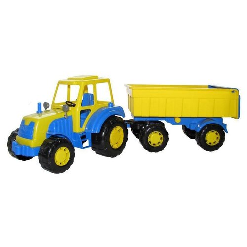 Полесье Трактор с прицепом Алтай 35332, 59 см трактор полесье алтай синий с прицепом 2 в сеточке 84767