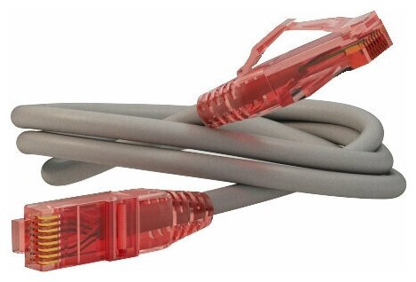 Патч-корд Hyperline сетевой кабель витой Ethernet Lan для интернета категория 5e U/UTP, 100% Fluke, LSZH, 2 м, серый