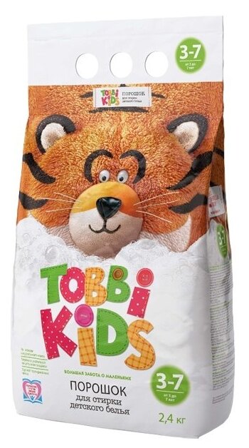 Стиральный порошок Эколь Tobbi Kids 3-7 лет, 2.4 кг