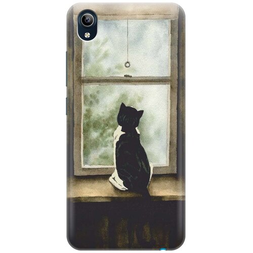 фото Re:pa накладка transparent для vivo y91c с принтом "кот у окна"