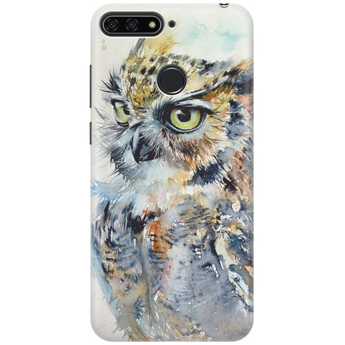 фото Re:pa накладка transparent для huawei honor 7c pro с принтом "красочный филин"