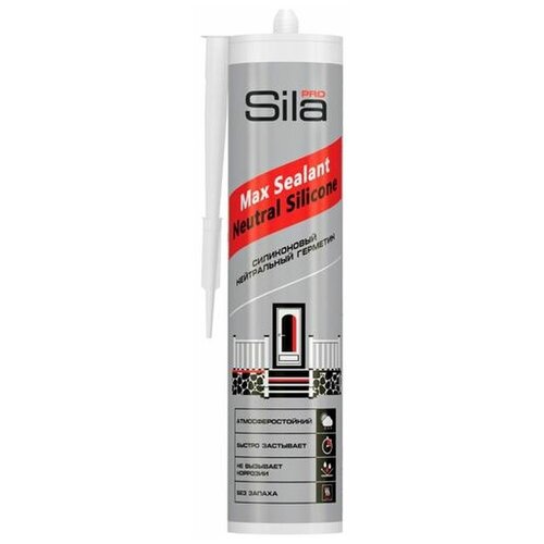 Герметик силиконовый нейтральный SILA PRO Max бесцветный 600 мл