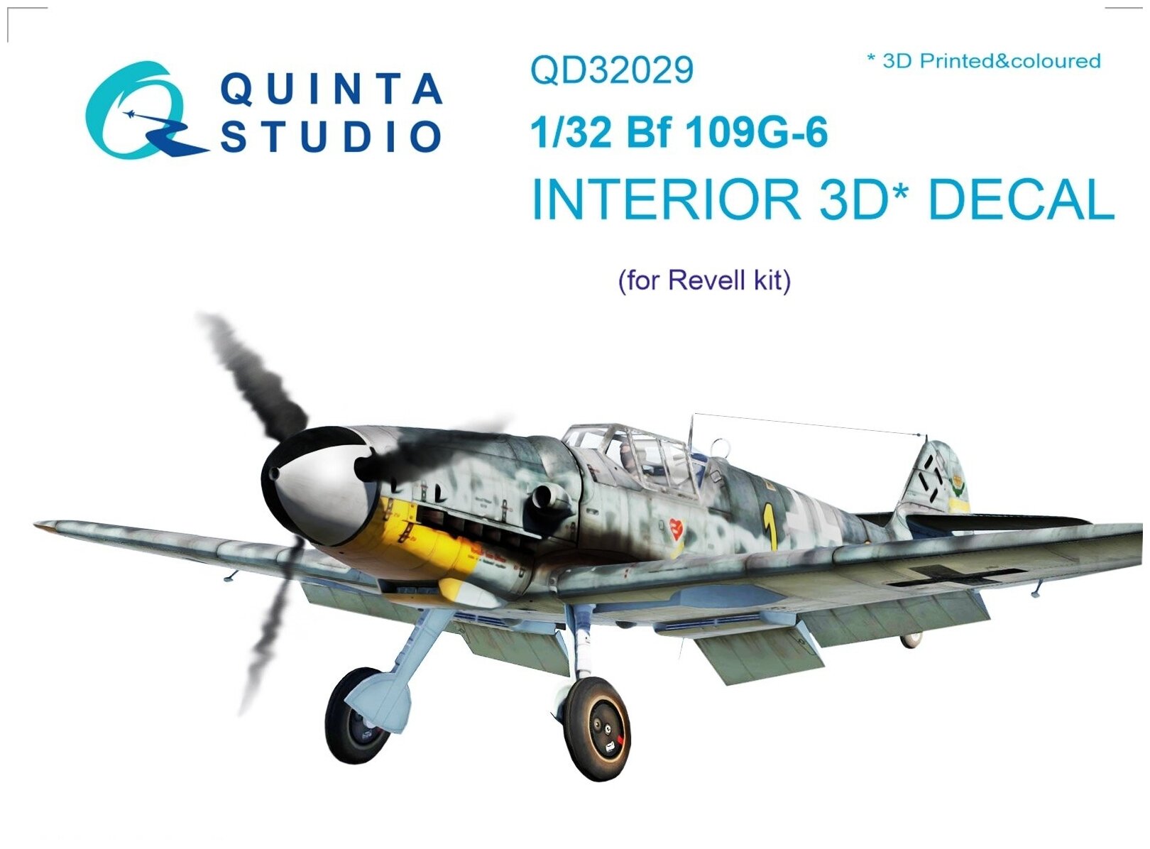 QD32029 1/32 3D Декаль интерьера кабины Bf 109G-6 (для модели Revell)