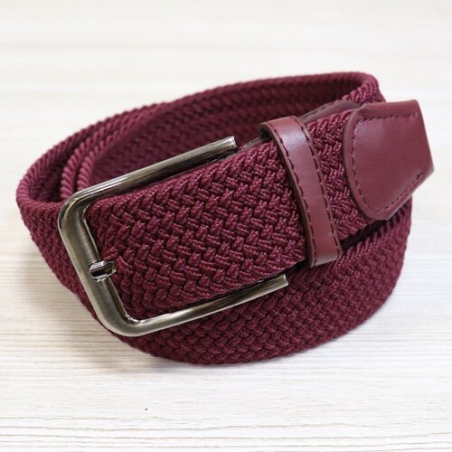 фото Ремень fostenborn, текстиль, металл, стрейч, размер 100, длина 100 см., бордовый