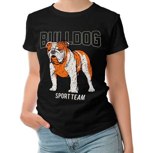 Женская футболка «Bulldog sport team» (S, темно-синий)