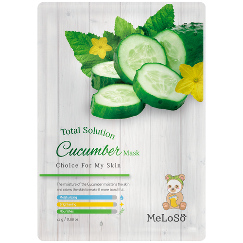 MeLoSo тканевая маска Total Solution Cucumber с огурцом, 25 г