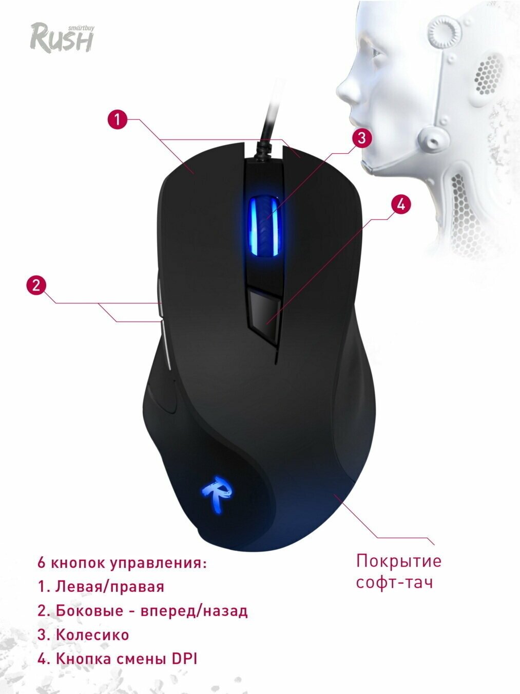 Мышь SmartBuy Rush 730G-K