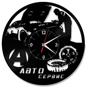Часы из виниловой пластинки (c) VinylLab Автосервис