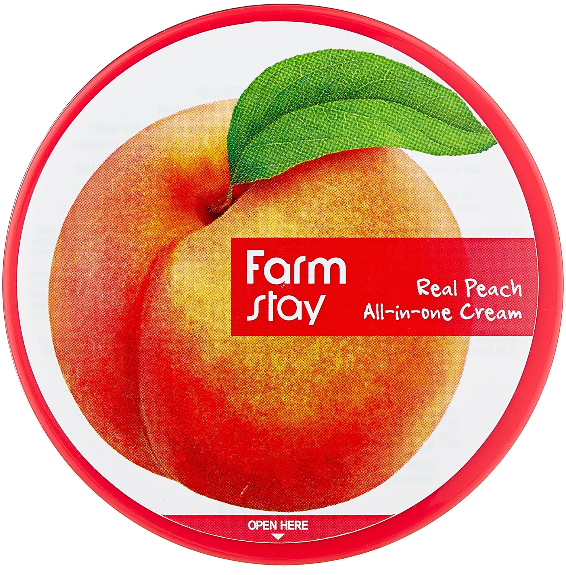 Многофункциональный крем с экстрактом персика FarmStay Real Peach All-in-one Cream, 300ml - фото №2