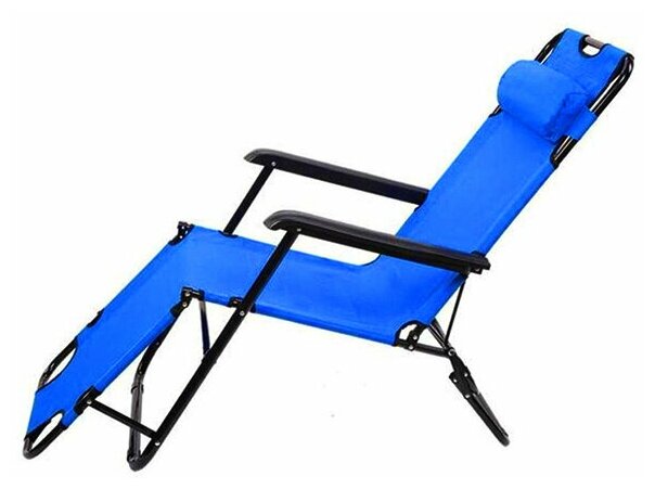 Кресло-шезлонг складное, синее - фотография № 6