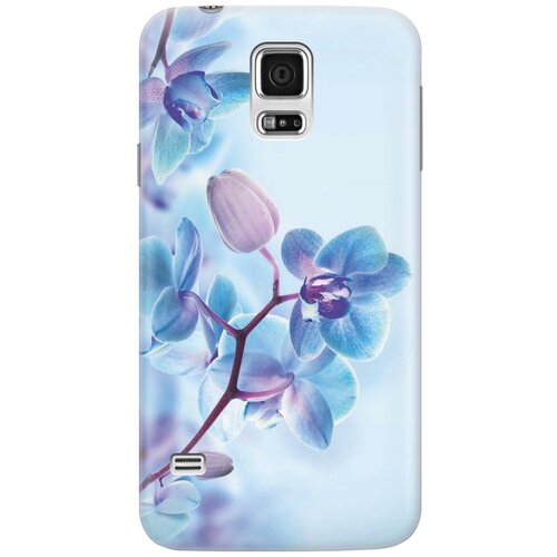 фото Cиликоновый чехол на samsung galaxy s5 / самсунг с5 с принтом "синий цветок на синем" gosso