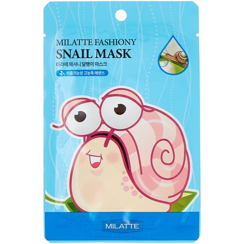 Milatte Fashiony Snail Mask Sheet (21 г) Маска для лица тканевая улиточная