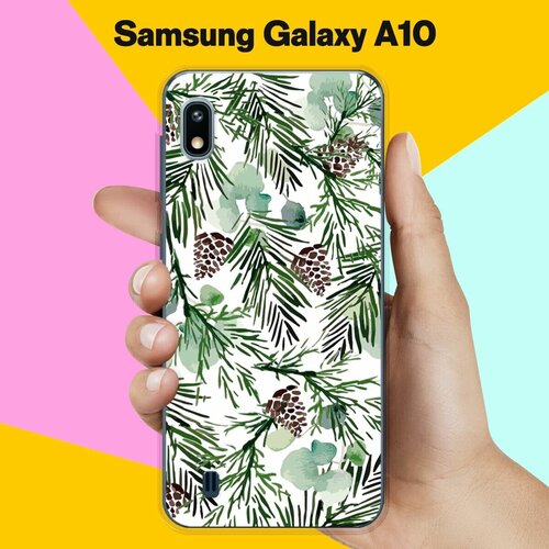 Силиконовый чехол на Samsung Galaxy A10 Шишки на елке / для Самсунг Галакси А10