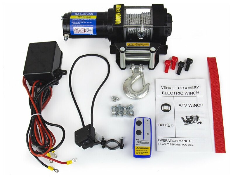 Лебедка Electric Winch 1820 кг 4000 lbs 12V стальной трос