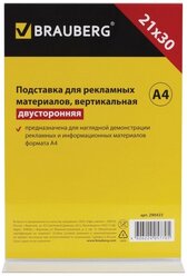 Подставка для рекламных материалов А4, вертикальная, 210 х 297 мм, настольная, двусторонняя, оргстекло