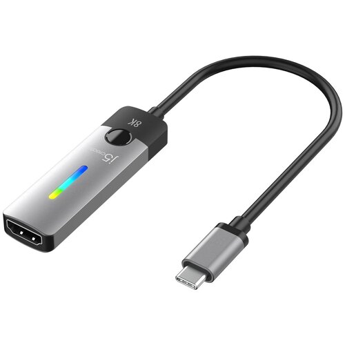 Переходник j5create USB-C® to HDMI™ 2.1 8K Adapter серый/чёрный (JCA157)