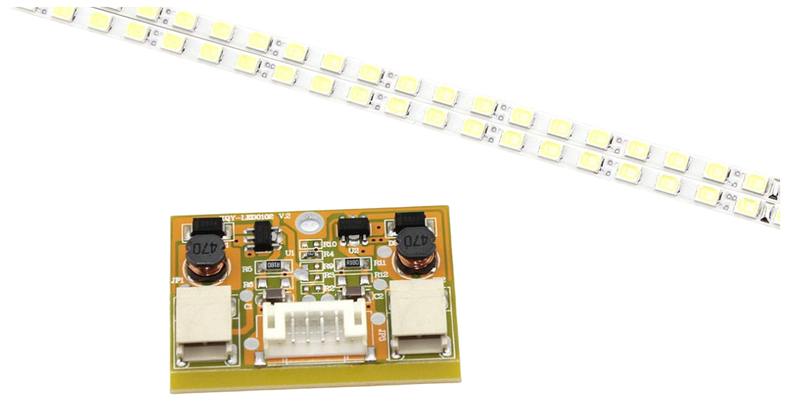 LED подсветка (светодиодная планка) + инвертор для телевизора для 24" 2 линейки 535x3мм (2835*99))