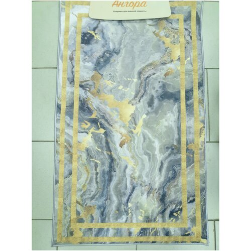 Набор ковриков для ванной комнаты 60*100,60*50 ,Ангора, цвет зелено-желтый.