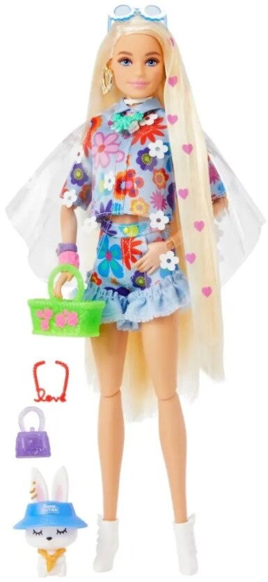 Barbie Кукла Экстра с зелеными неоновыми волосами - фото №11