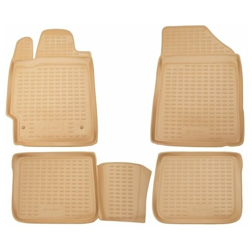 фото Коврики в салон element vw touareg ii 2010-2015, 2015-03/2018, 4 шт. (полиуретан, бежевые), nlc.51.31.212k