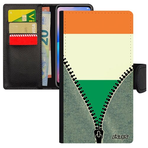 фото Чехол книжка на смартфон iphone se 2020, "флаг ирландии на молнии" туризм патриот utaupia