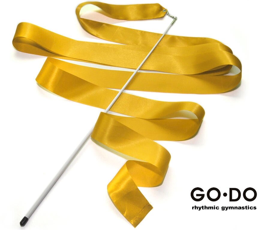Лента гимнастическая с палочкой жёлтая GO DO : PD-02