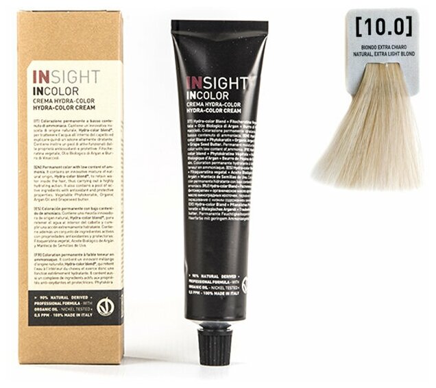 INSIGHT PROFESSIONAL Перманентный краситель для волос 10.0 Супер светлый блондин натуральный INCOLOR, 100 мл