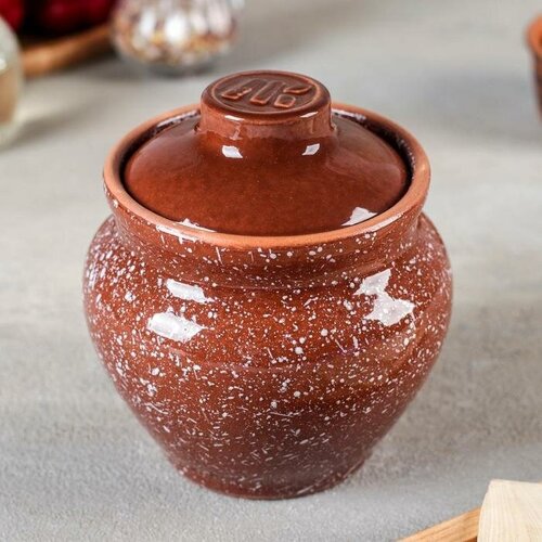 Горшочек традиционный «Мрамор коричневый», 0,6 л