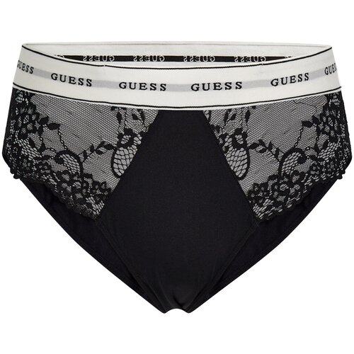 фото Трусы слипы guess, средняя посадка, кружевные, размер s, черный