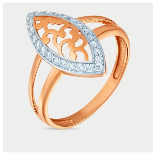 фото Кольцо для женщин из розового золота 585 пробы с фианитами (арт. ркд3357) (17 / 1,96 / 4500000356245) gold center