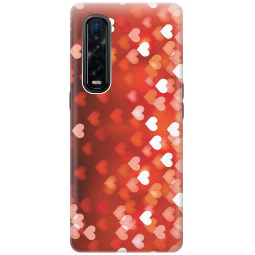 фото Cиликоновый чехол на oppo find x2 pro / оппо файнд х2 про с принтом "бокэ из красных сердечек" gosso