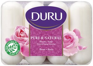 DURU Pure&Natural Туалетное мыло наслаждение/роза, 4*85г, S-603B