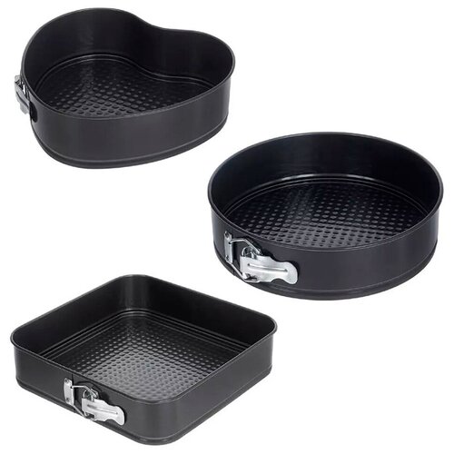 Набор разъемных форм для выпекания торта из 3 штук, диаметр 26, 24, 22 см