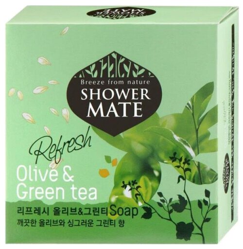 Shower Mate Мыло кусковое Olive & green tea, 100 г