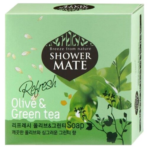 shower mate мыло косметическое оливки и зеленый чай 100 г Shower Mate Мыло кусковое Olive & green tea, 100 г