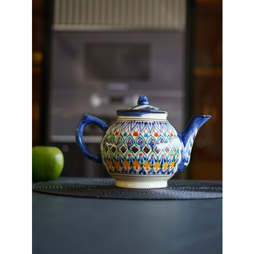 Риштанская керамика Чайник заварочный 1литр Мехроб Узбекская посуда