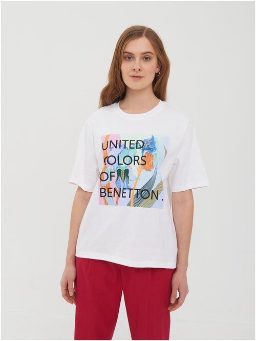 Футболка UNITED COLORS OF BENETTON, хлопок, размер S, белый