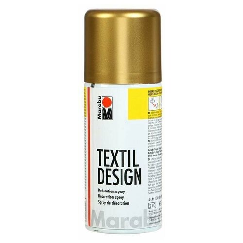 Краска по ткани (аэрозоль) 150 мл, Marabu Textil Design Metallic золото (акриловая), 1 шт.