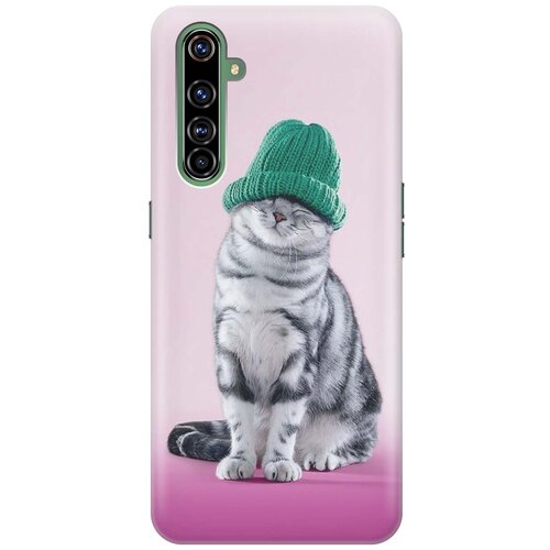 фото Cиликоновый чехол на realme x50 pro / рилми х50 про с принтом "кот в зеленой шапке" gosso