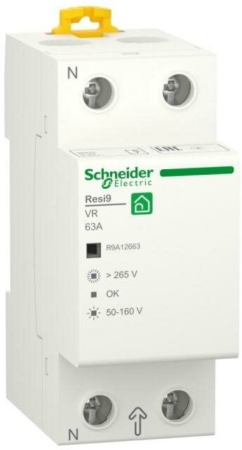 Реле напряжения RESI9 63А 1P+N 230В 50Гц SchE, SCHNEIDER ELECTRIC R9A12663 (1 шт.)