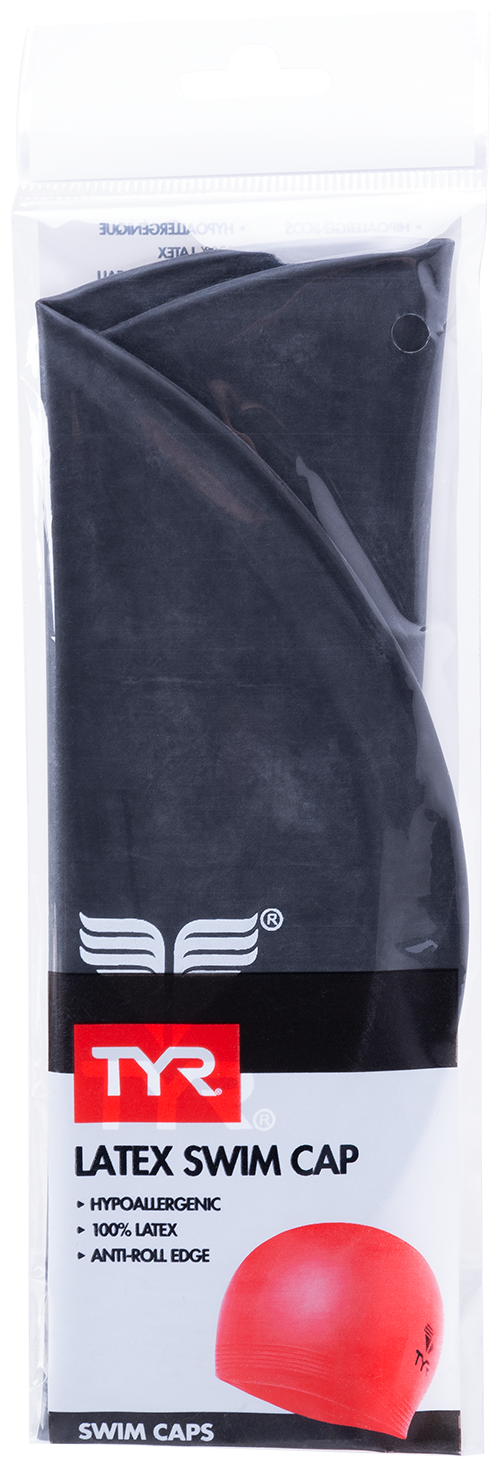 Шапочка для плавания Tyr латекс черный - фото №3