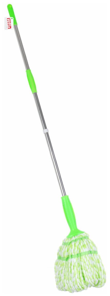 фото VETTA Швабра с отжимом, пластик, 109см, насадка из микрофибры овал, нержавеющая сталь, пластик, арт.11980