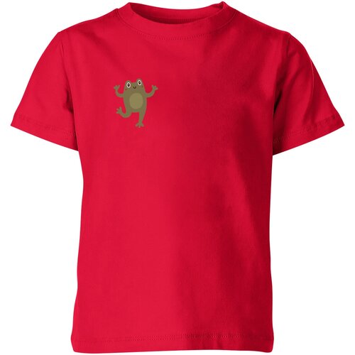 детская футболка веселая лиса танцует наивный стиль 128 красный Футболка Us Basic, размер 4, красный
