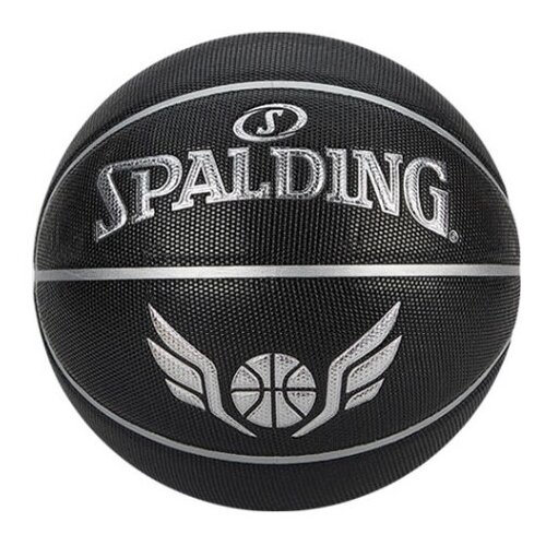 Баскетбольный мяч Spalding черный, с крыльями, размер 7