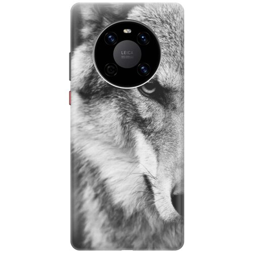фото Cиликоновый чехол на huawei mate 40 / хуавей мейт 40 с принтом "спокойный волк" gosso