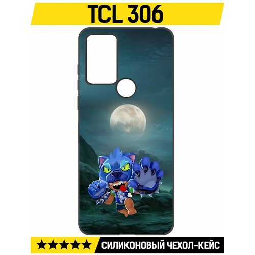 Чехол-накладка Krutoff Soft Case Brawl Stars - Оборотень Леон для TCL 306 черный чехол накладка krutoff soft case brawl stars оборотень леон для tecno pova 4 черный