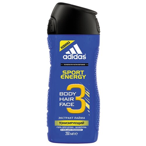 Adidas Гель для душа 3 в 1 Adidas Sport energy для мужчин, 250 мл